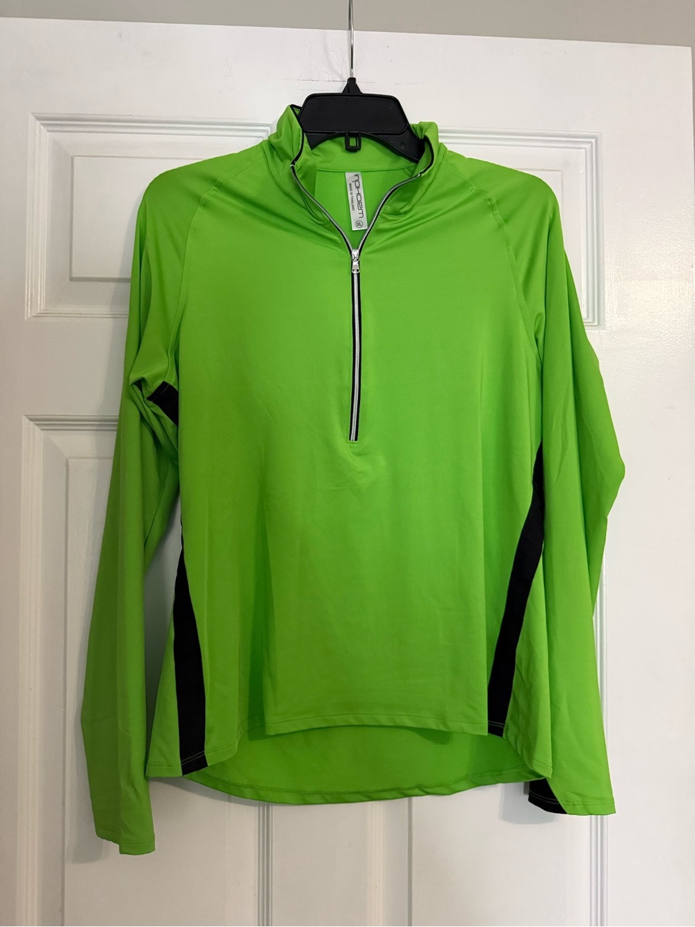 Inphorm Women’s Lime Green Quarter-Zip Long Sleeve Top